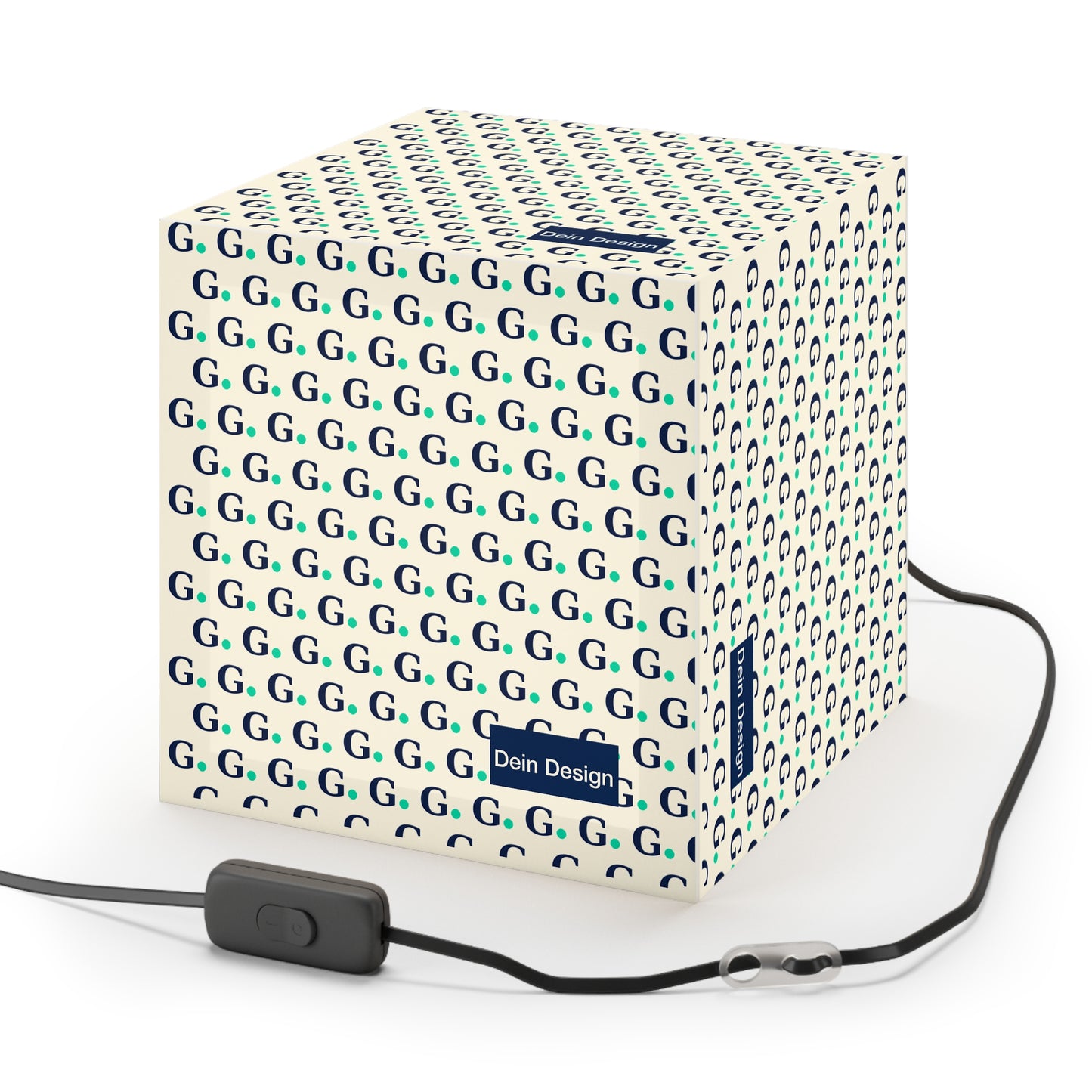 Monogram Pattern Light Cube Lamp — Customizable G Initial Pendant Lamp