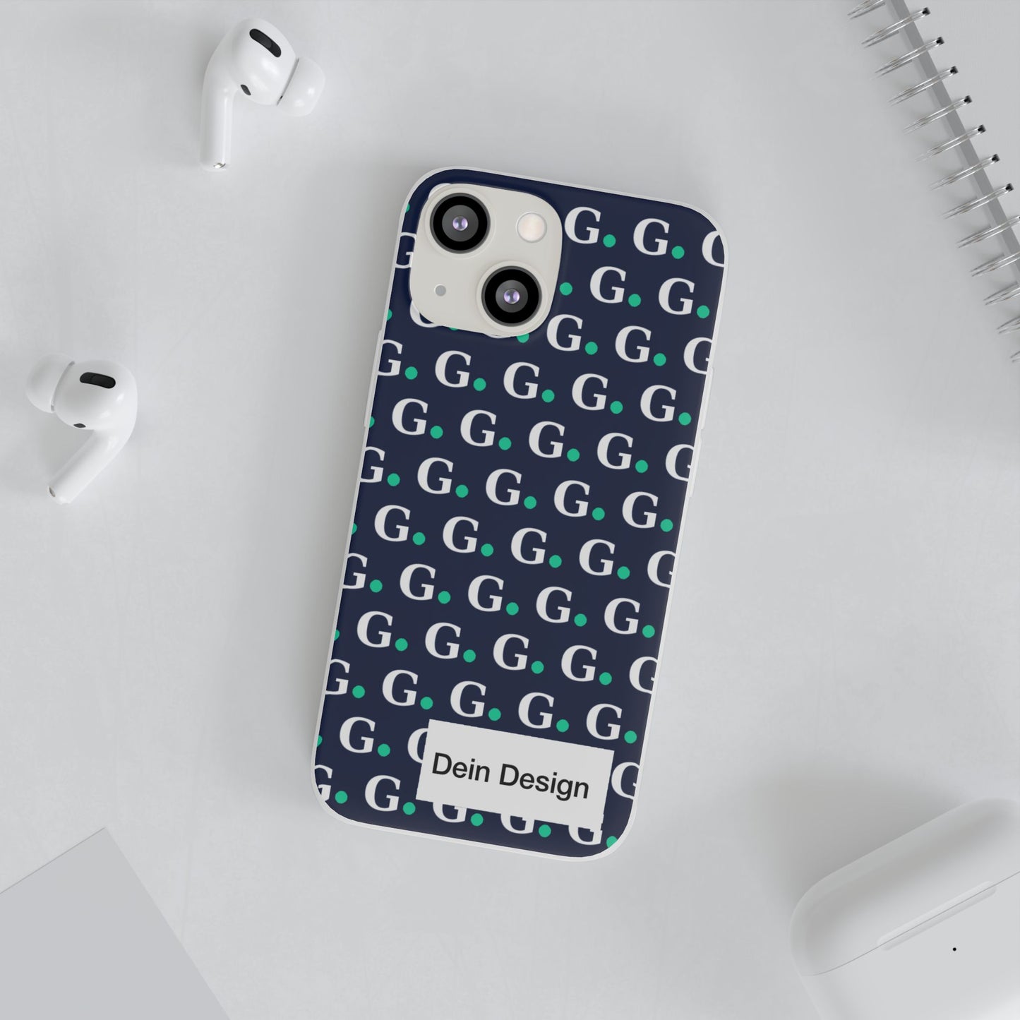 Monogram G Pattern Phone Case — Navy Repeat Initial Design