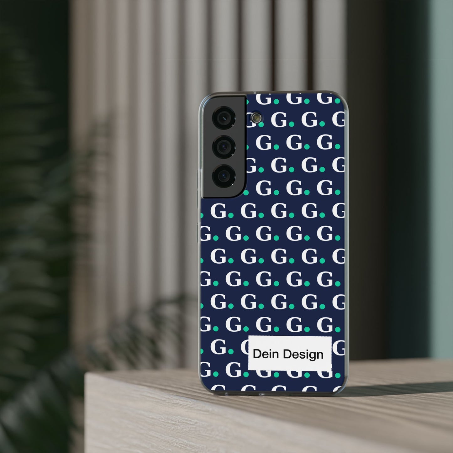 Monogram G Pattern Phone Case — Navy Repeat Initial Design