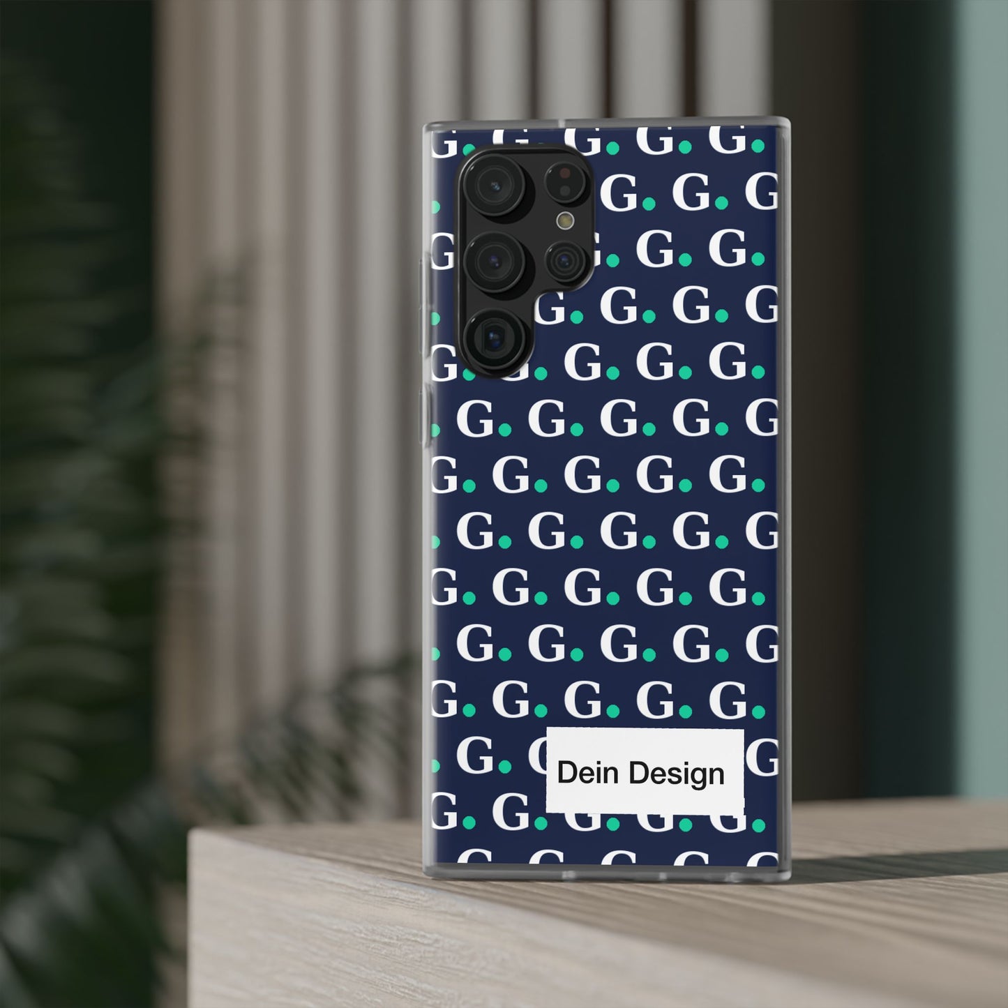Monogram G Pattern Phone Case — Navy Repeat Initial Design