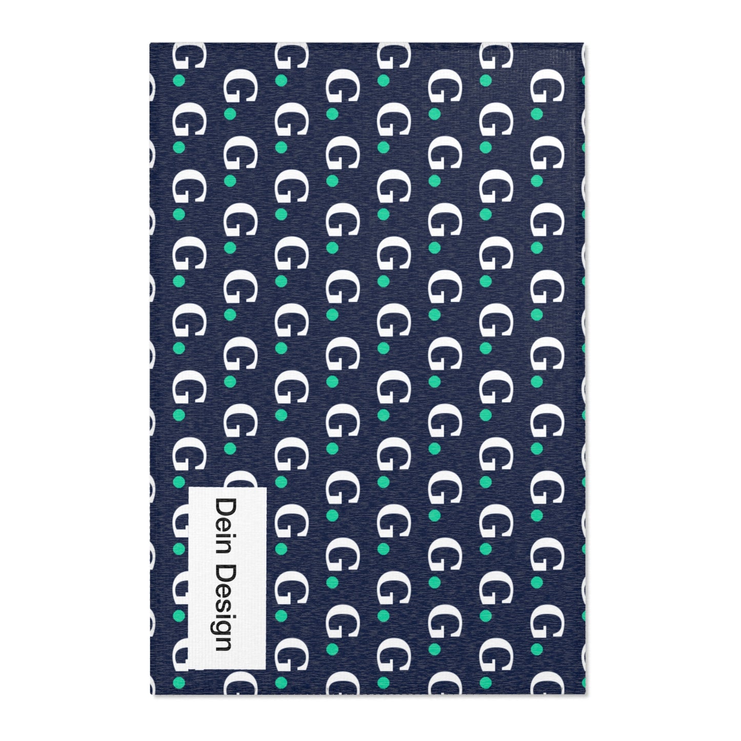 Monogram G Pattern Navy Area Rug