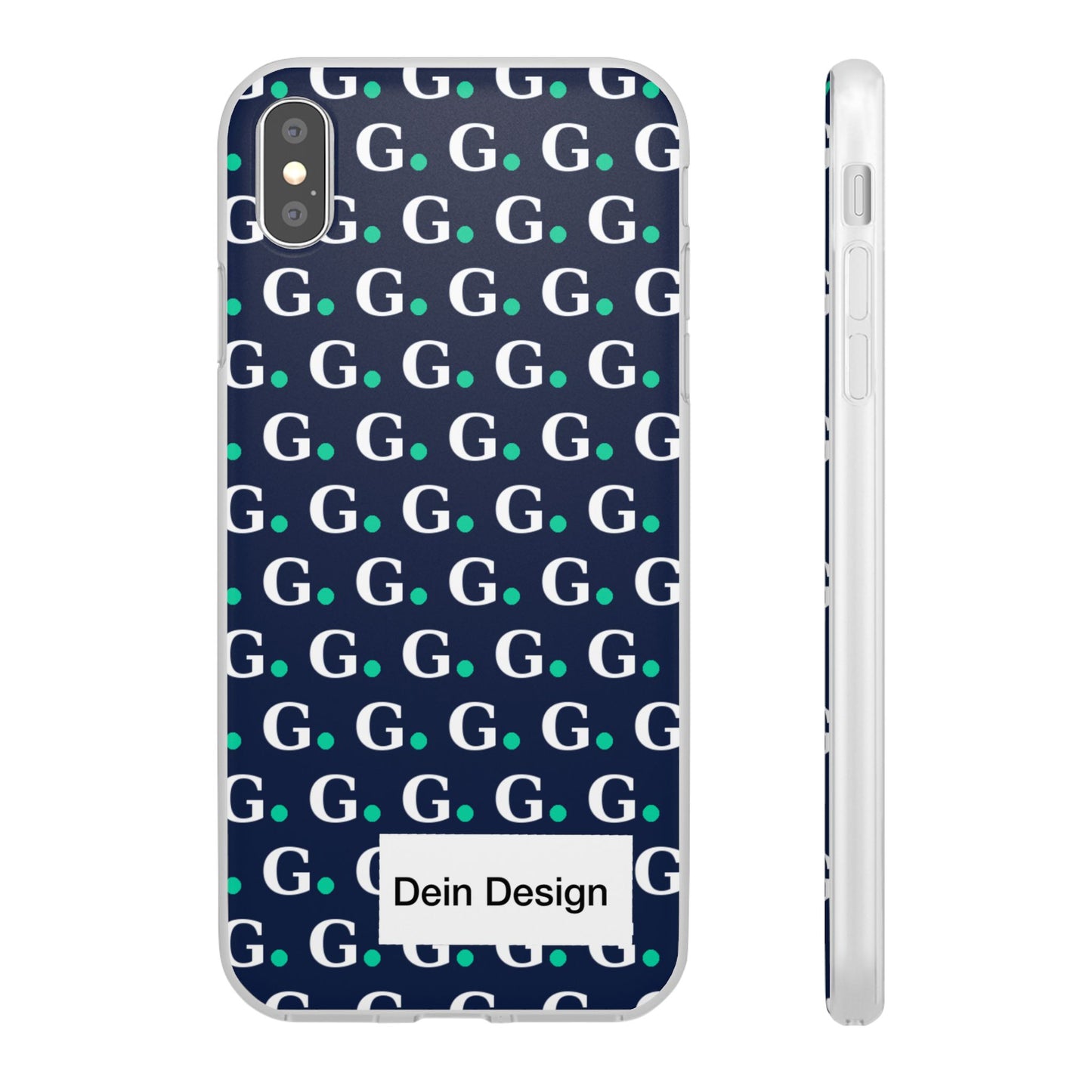 Monogram G Pattern Phone Case — Navy Repeat Initial Design