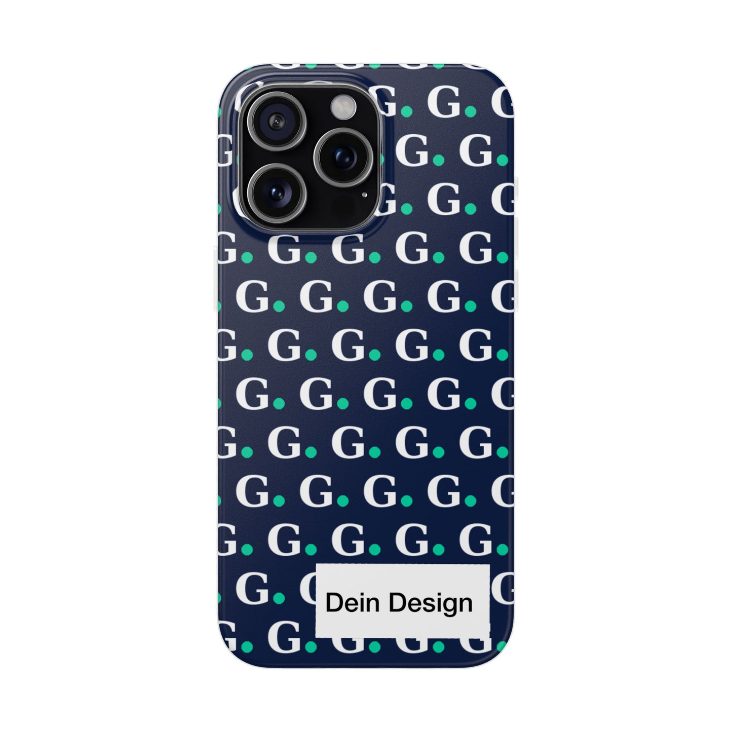 Monogram G Pattern Phone Case — Navy Repeat Initial Design