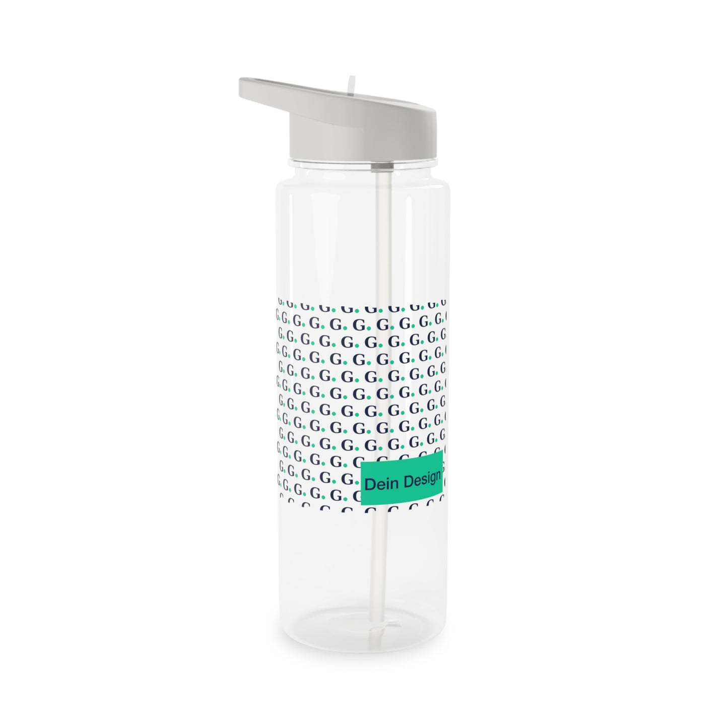 Patterned Tritan Water Bottle — Repeating "G" Logo Design