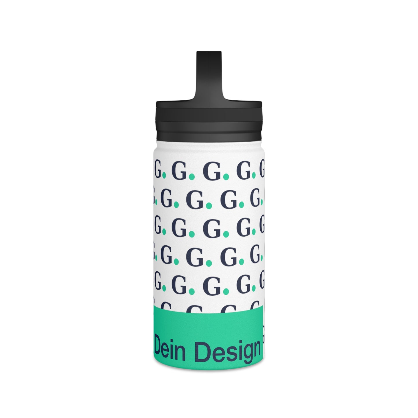 Monogram G Pattern Stainless Steel Water Bottle with Handle Lid