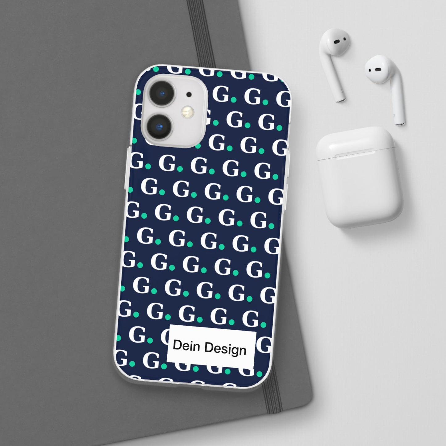 Monogram G Pattern Phone Case — Navy Repeat Initial Design