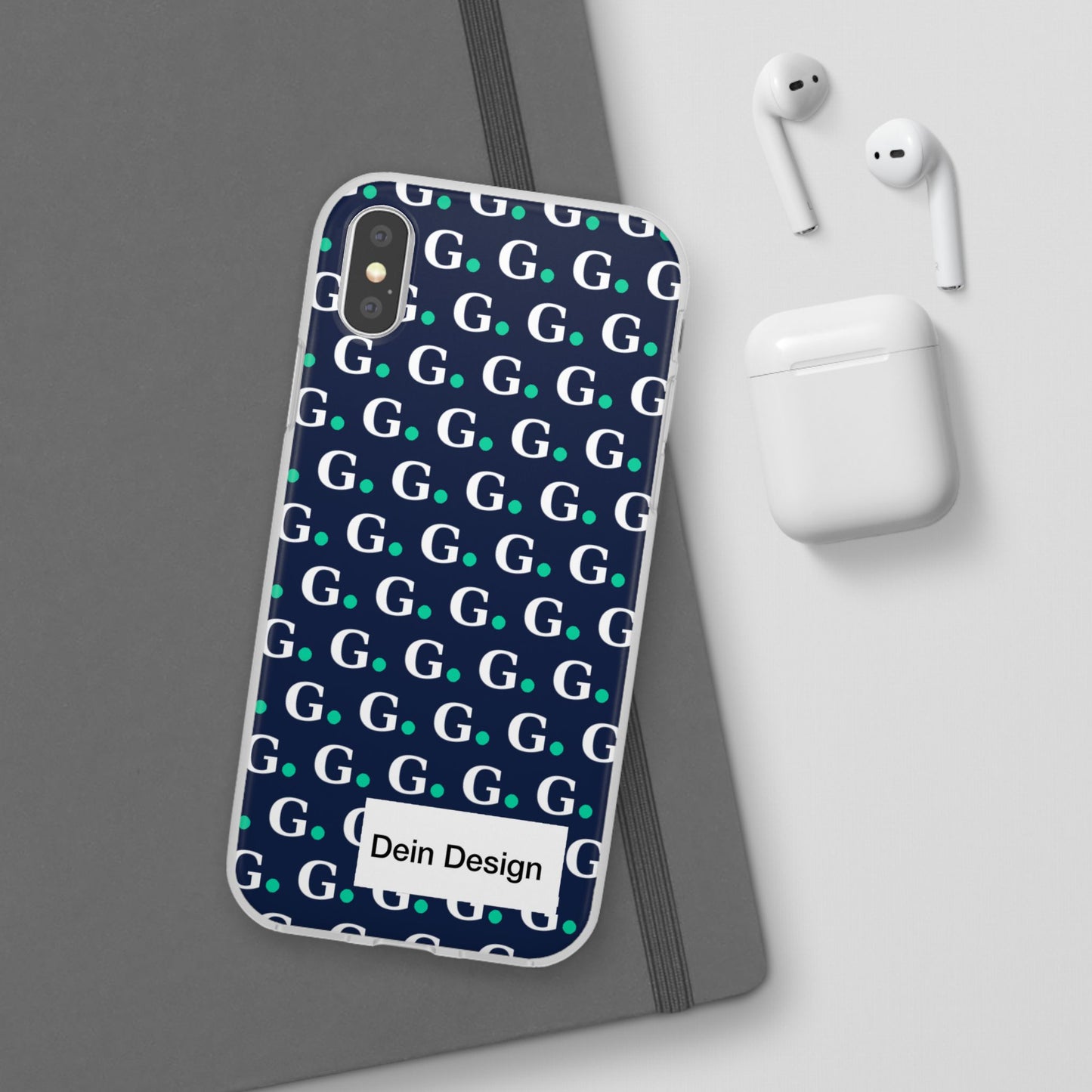 Monogram G Pattern Phone Case — Navy Repeat Initial Design