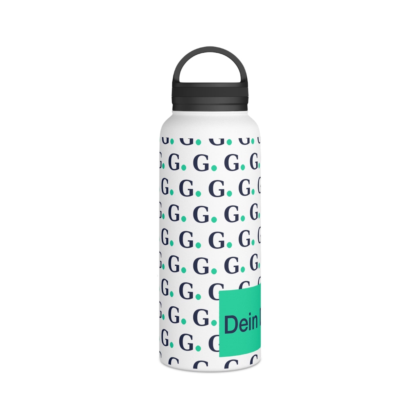 Monogram G Pattern Stainless Steel Water Bottle with Handle Lid