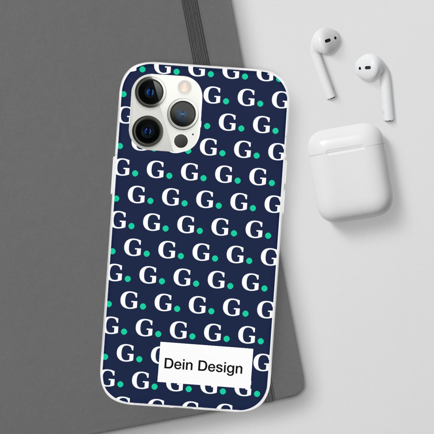 Monogram G Pattern Phone Case — Navy Repeat Initial Design