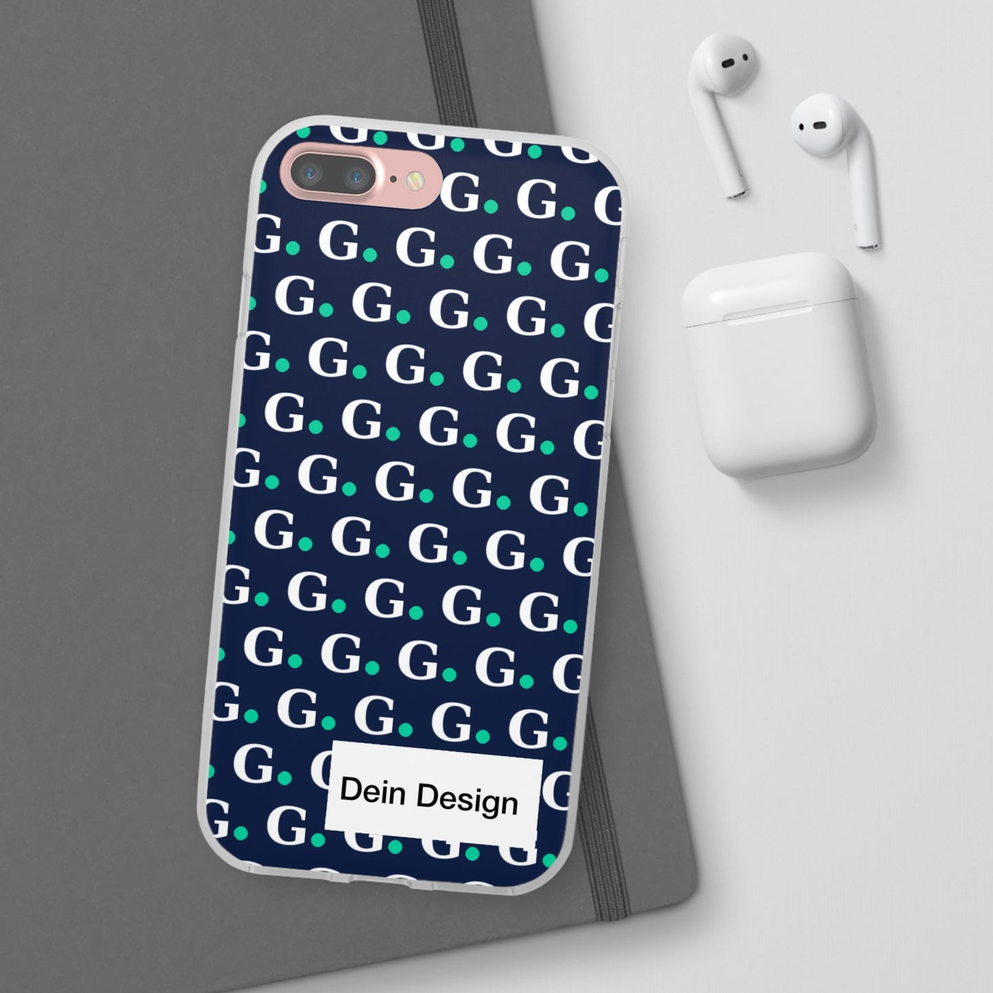 Monogram G Pattern Phone Case — Navy Repeat Initial Design