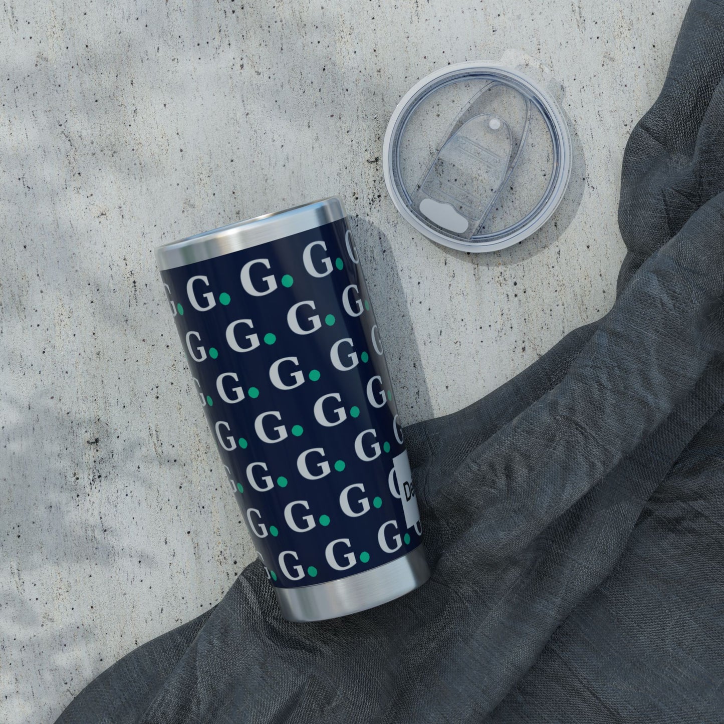 Monogram G 20oz Insulated Tumbler — Navy Patterned Travel Mug