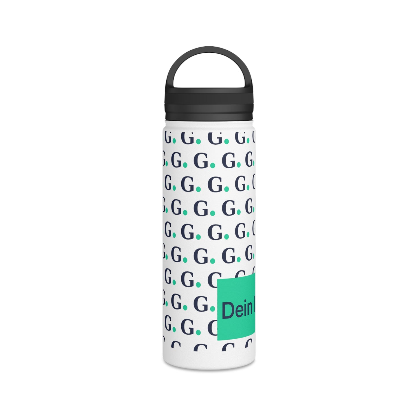 Monogram G Pattern Stainless Steel Water Bottle with Handle Lid