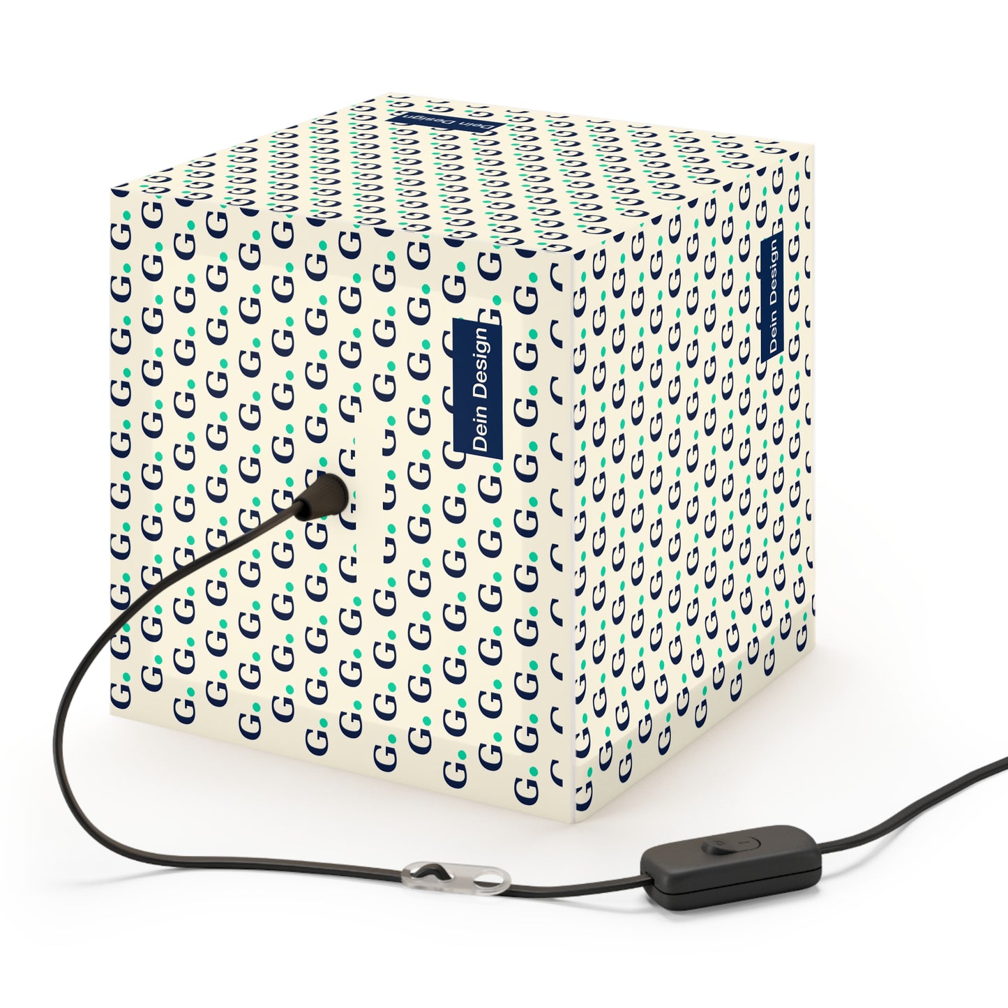 Monogram Pattern Light Cube Lamp — Customizable G Initial Pendant Lamp