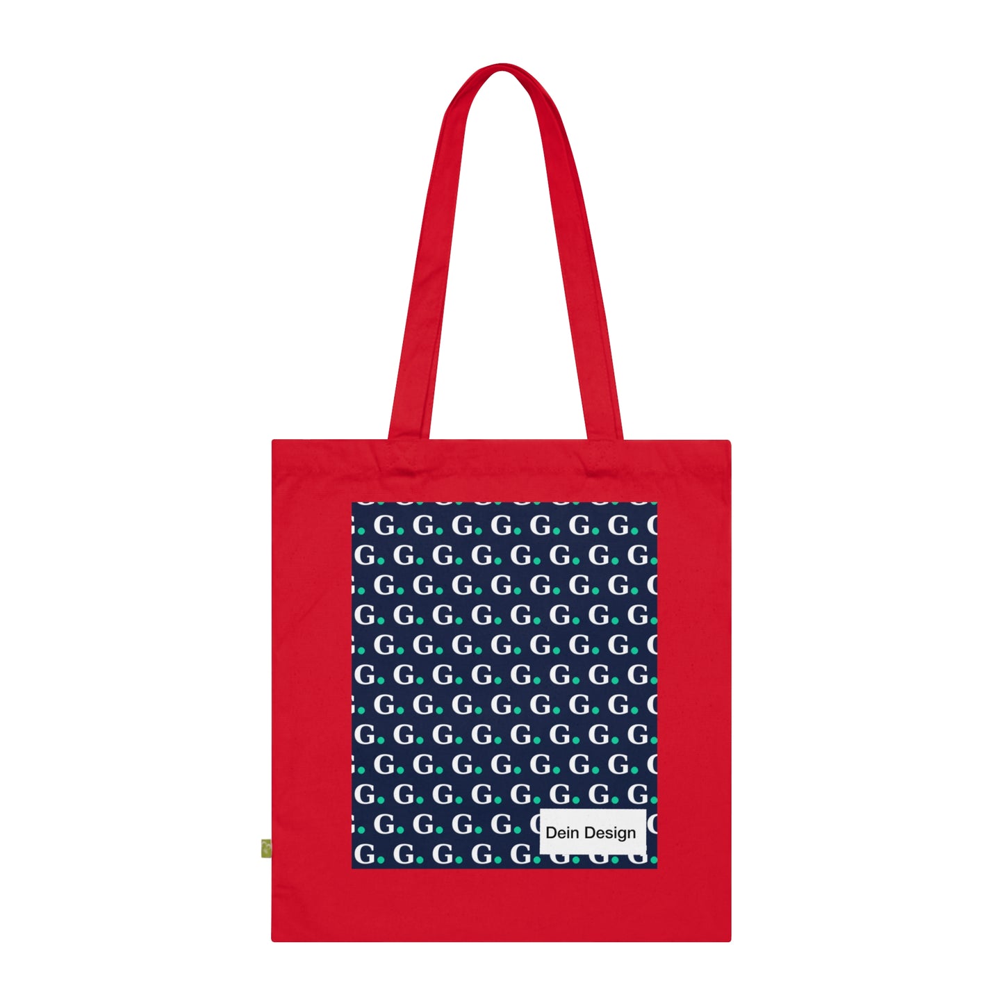 Monogram G Pattern Organic Cotton Tote Bag — Navy Eco Shopper