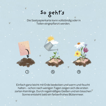 Grußkarte - Herzrasen kann man nicht mähen