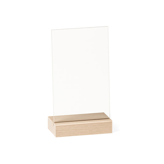 Personalisiertes Acrylschild mit Holzständer