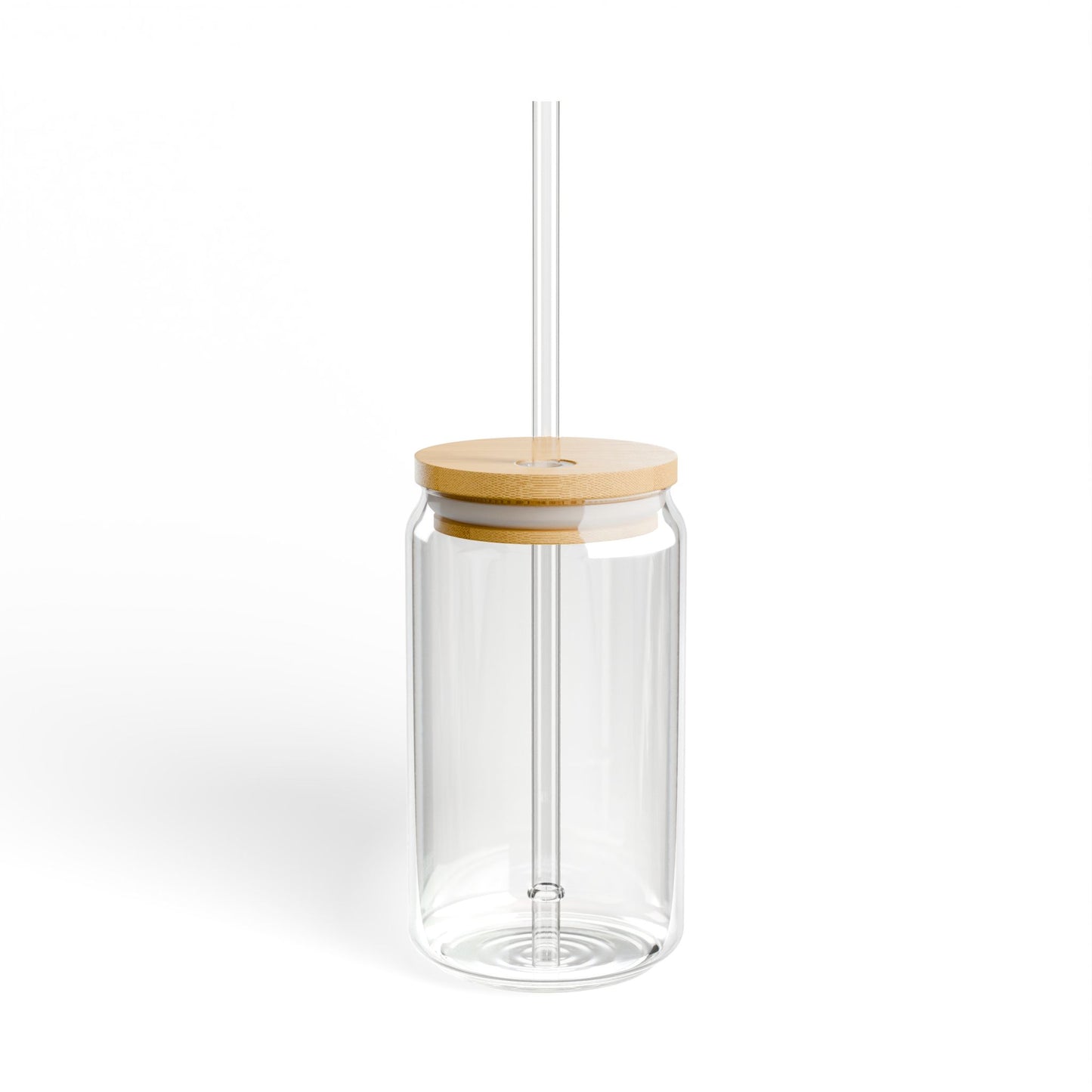 Glas-Tumbler mit Bambusdeckel
