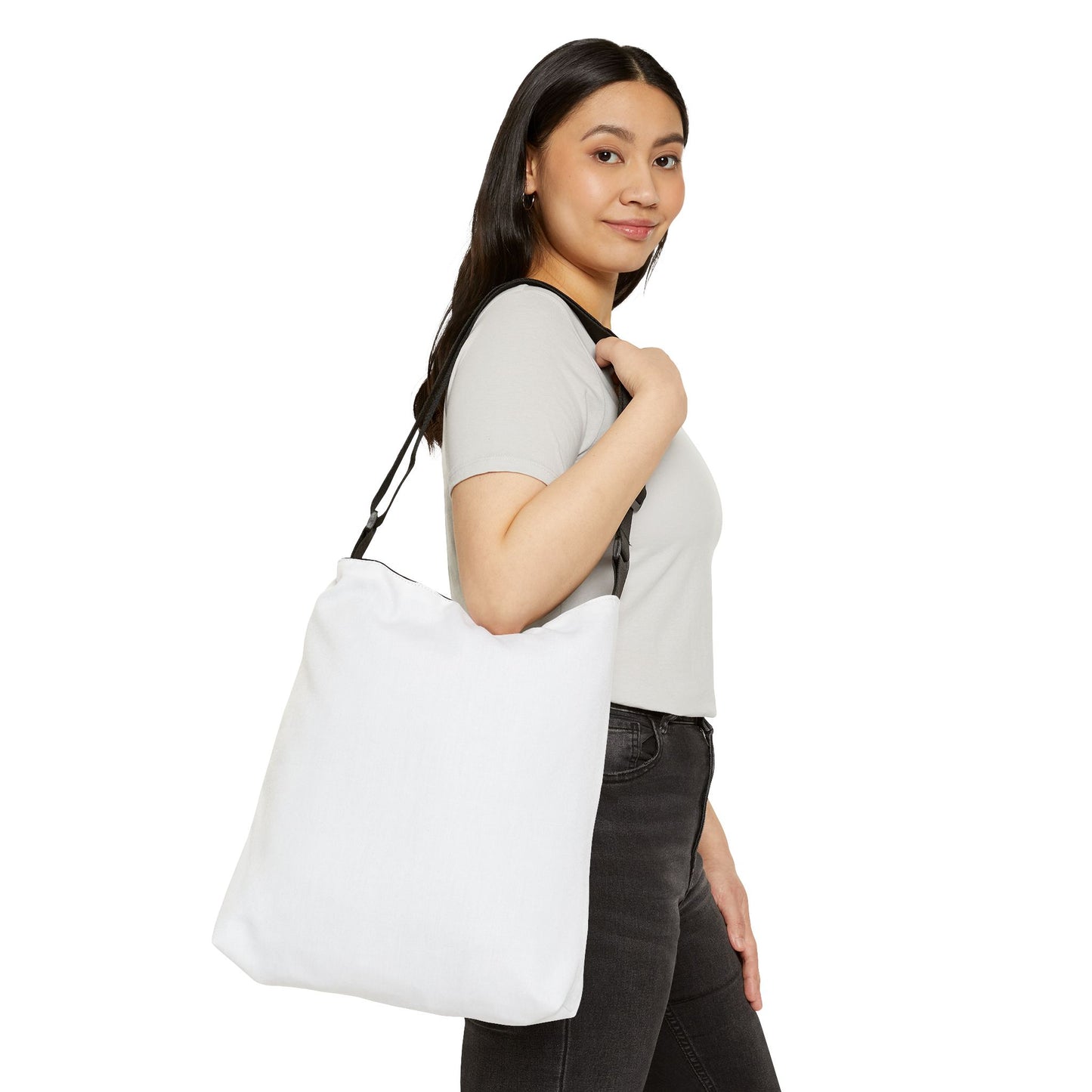 Monogram G Pattern Adjustable Tote Bag — Personalized Initials Crossbody Tote