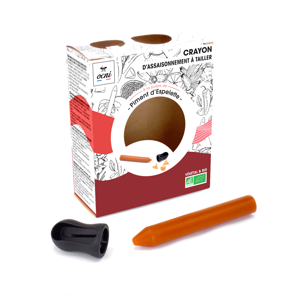 Gewürz Buntstift Piment d'Espelette und Anspitzer