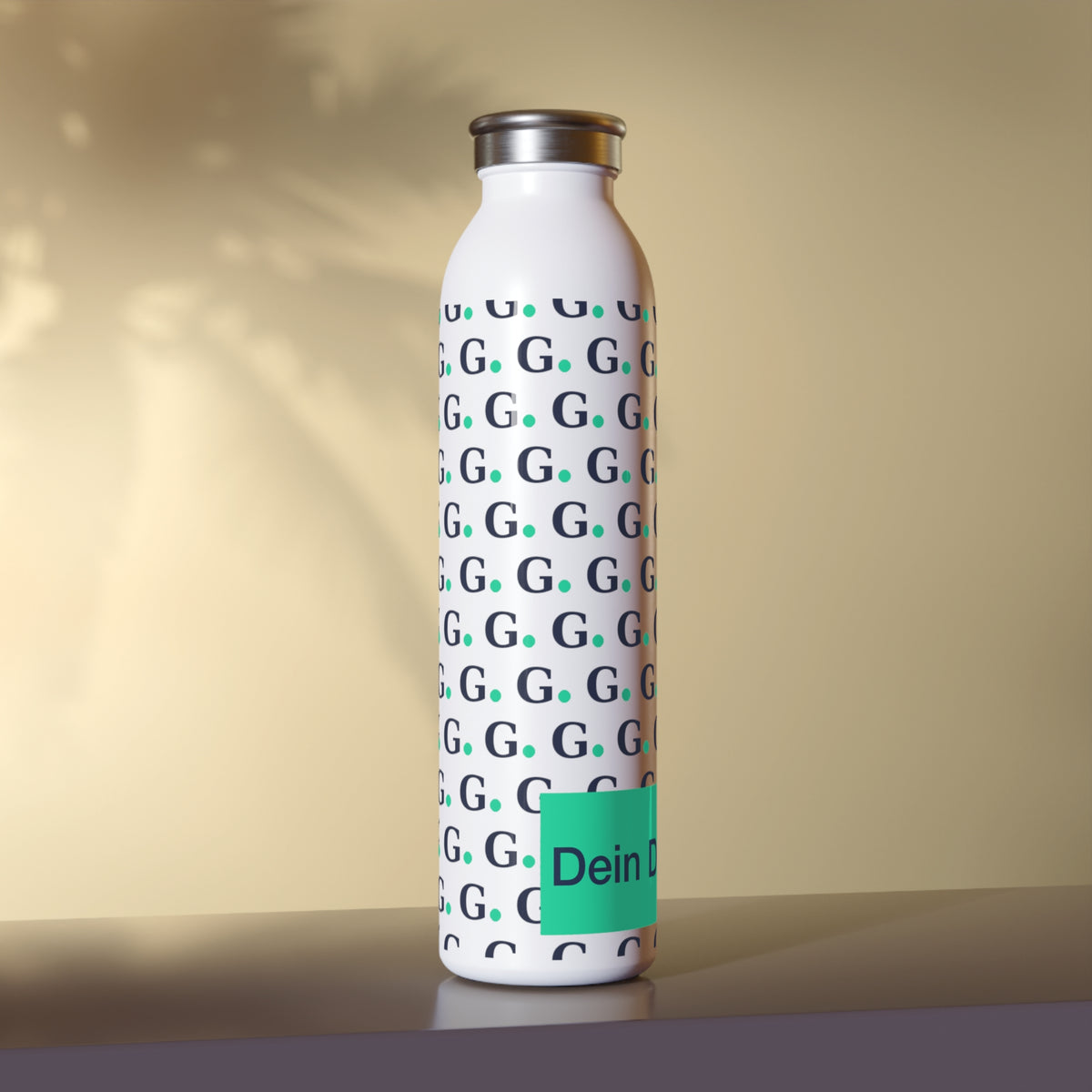 Schlanke Edelstahlflasche Firmengeschenk 06